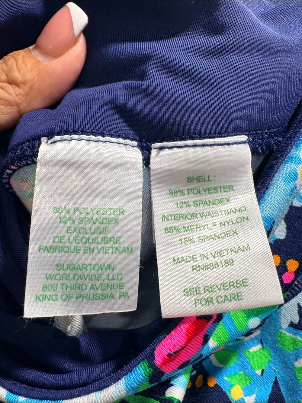 Lilly Pulitzer Women's Navy Floral Print Capri Leggings - Picture 5 of 6